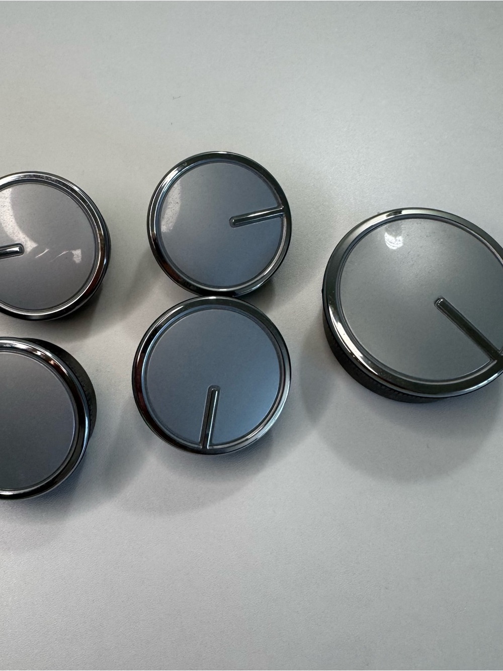 Whirlpool Washer Knobs Set of 5 OEM Grey Chrome WTW4816FW2 Replacement Control